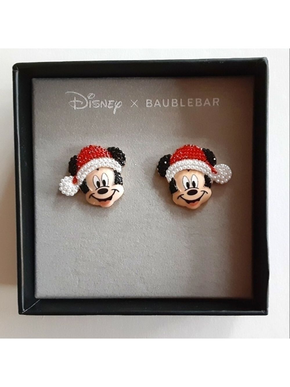 BaubleBar x Disney Christmas Mickey Santa Hat Earrings New